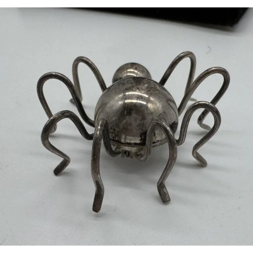 Vintage Sterling Silver Spider Brooch 925‎ Taxco Style Insect Pin Gothic Jewelry - Picture 3 of 7